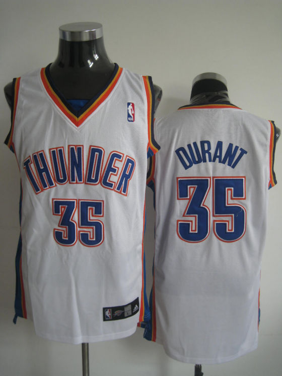 Oklahoma City Thunder Durant White Blue Orange Jersey